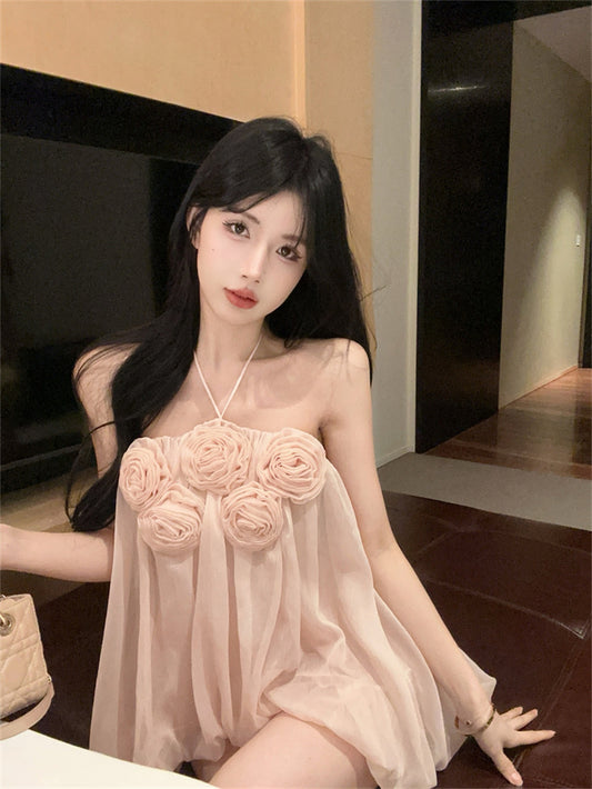 ノースリーブ ハーネックタンクトップ レディース 肌触りサラサラ