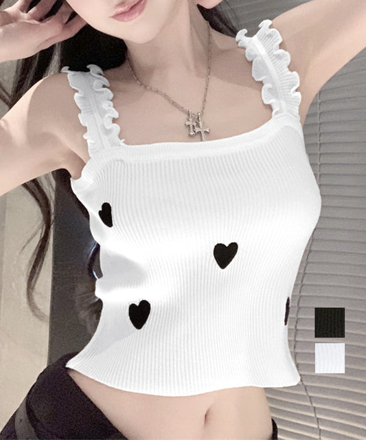 ニットキャミソール/肌着 大人可愛い/見せインナー 無地