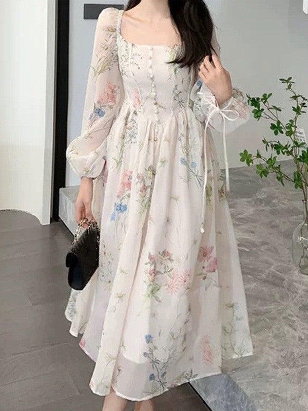 花柄ワンピース ロング