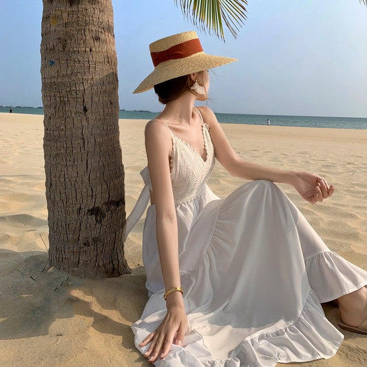 リゾートワンピース キャミワンピ フレアワンピース サマードレス Vネック